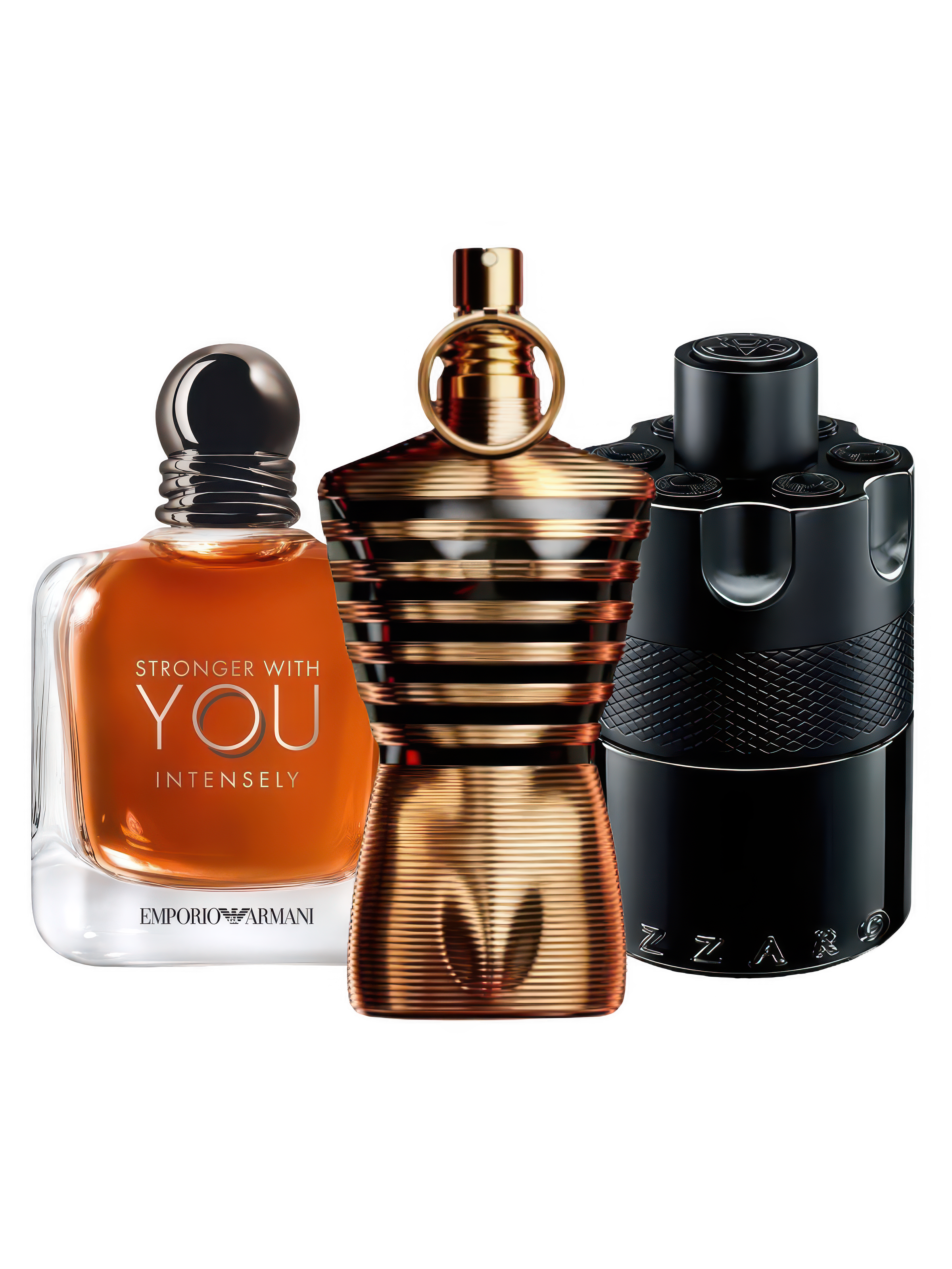 Proefset winter met Stronger With You Intensely, Le Male Elixir en The Most Wanted Intense – warme parfum samples voor mannen